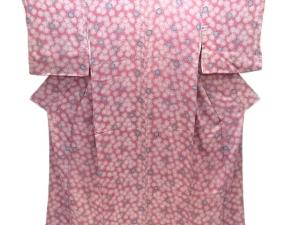 大正ロマン　錦紗源氏車模様着物